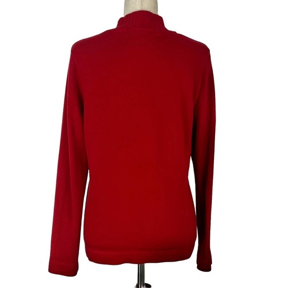 GEOFFREY BEENE QUARTER ZIP MOCK NECK KNITTED SPORT PULLOVER SWEATER RED XL EUC - Picture 7 of 12